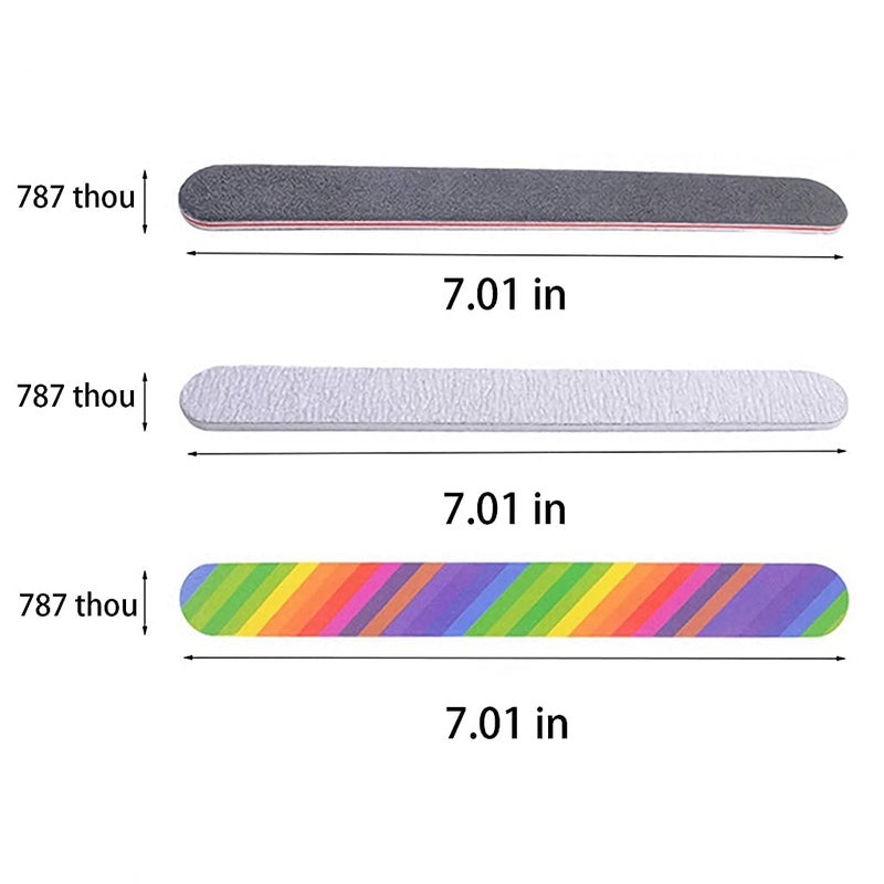 M'AYCREATE MAYCREATE® Nail Files Nail Buffers Set Professional Double Sided Emery Nail Shaper Strips Manicure Tools Kit, 100/180 Grit Nail Art Care Buffer Block for Home Salons Use - Image 2