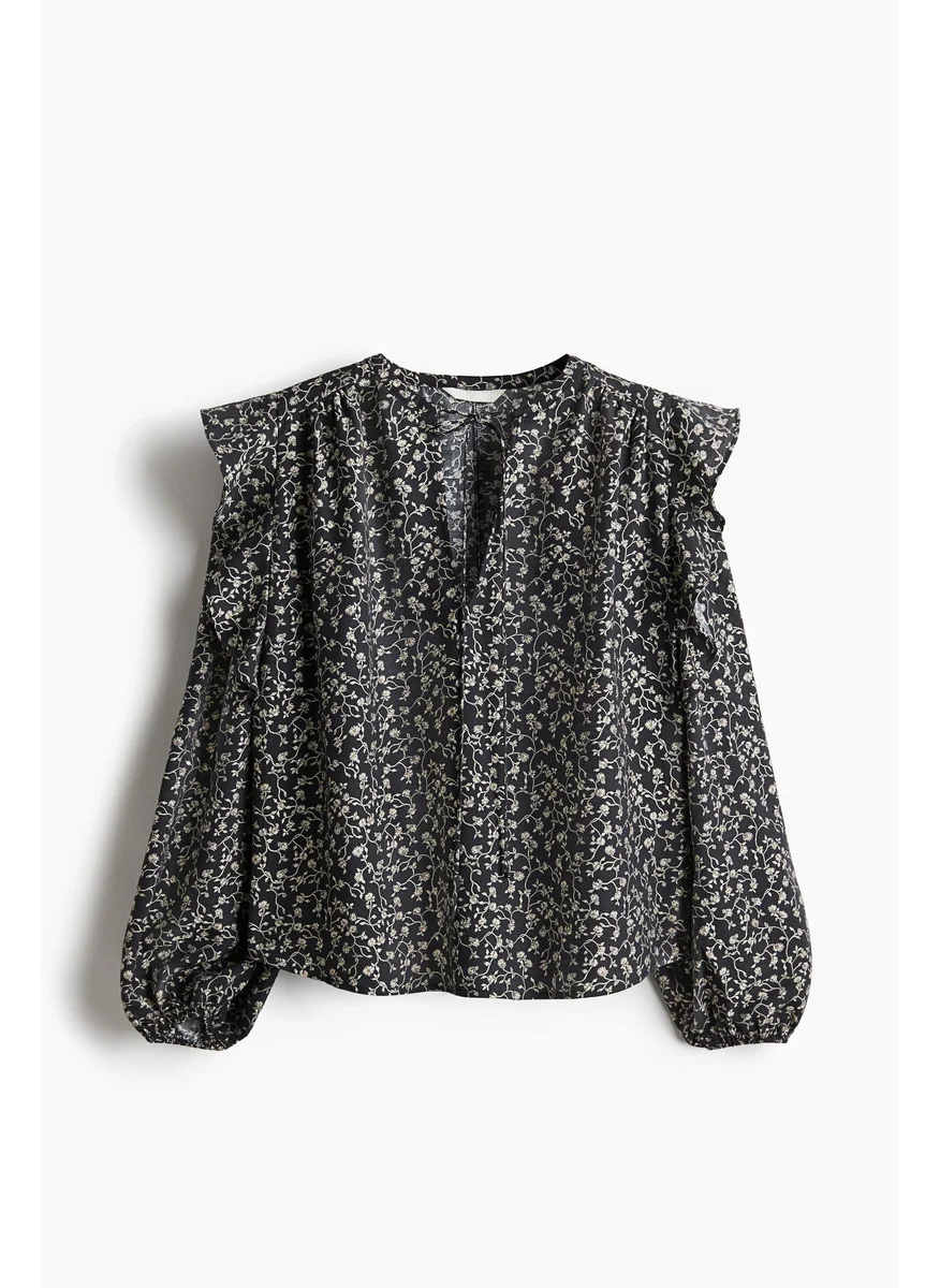 اتش اند ام Flounce-Trimmed Blouse