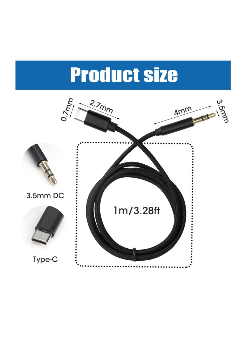 Excefore USB Type C Aux Cable, 3.5mm Aux Audio Jack Cab, USB C to 3.5mm In Car for Headphone Speaker Computer, Universal 3.5mm Stereo Plug Cord, Aux Cable Adapter Commpatable with Samsung Huawei  - Image 2