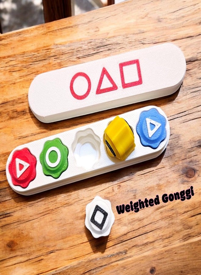 Sentosa Squid Games Iconic Traditional Gonggi Skill Game - 5 Weighted Stones (6g Each) for Flip & Catch Fun with White Storage Case - Image 2