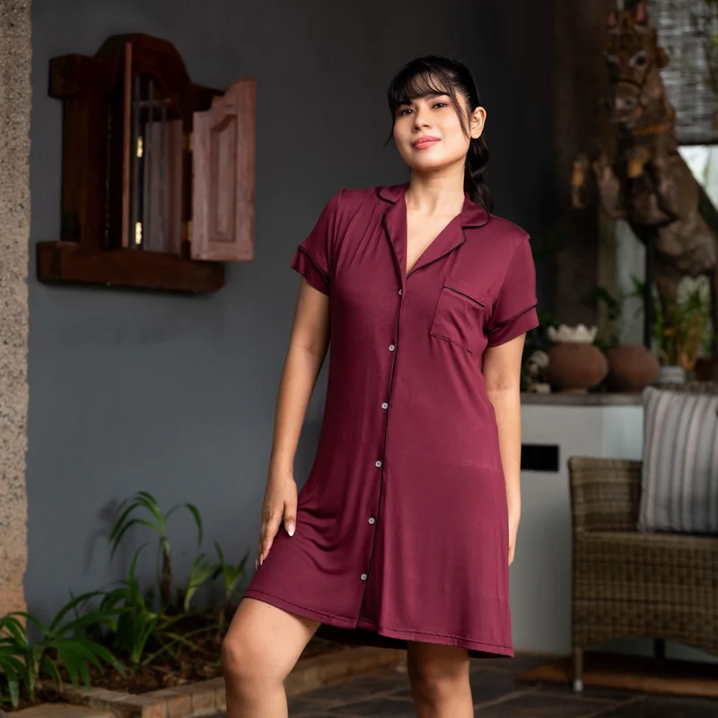 Aadaraya Aadaraya Short Sleepshirt Short Sleeves