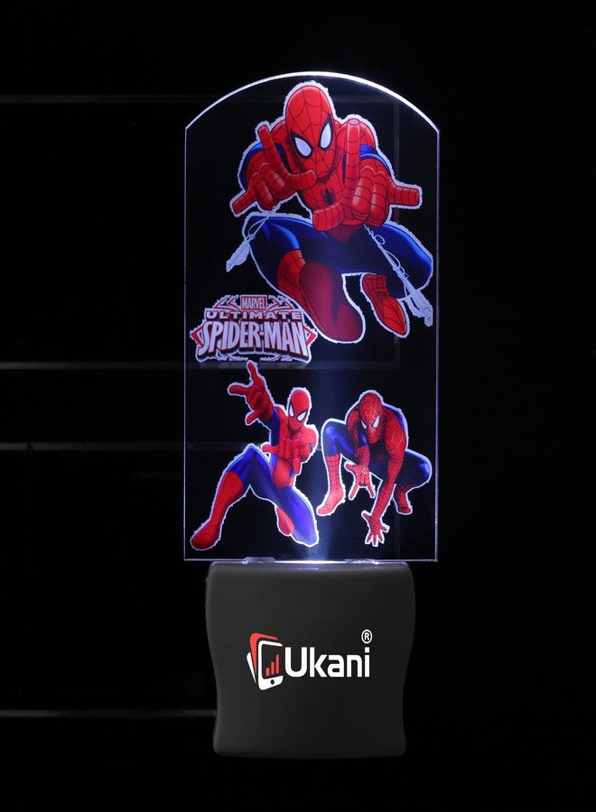 UKANI® Spiderman Design Single Color White Light UV Multi Color Print Night Lamp for Kids Bed Room/Home/Office/Gift - Image 1