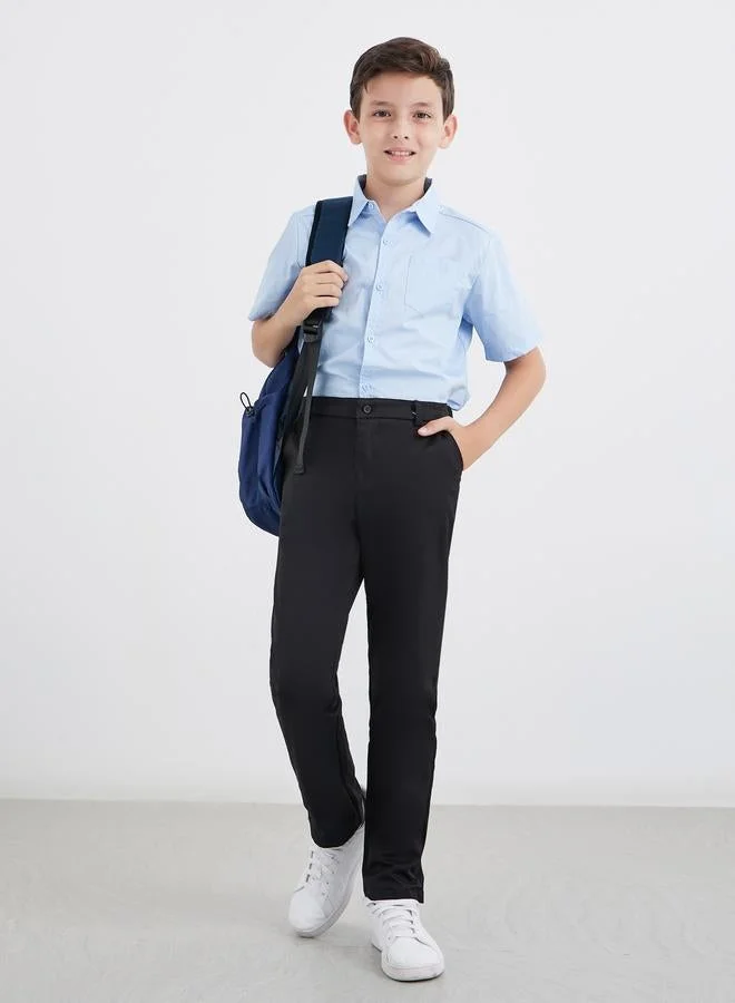 Styli Styli Teen Light Blue Short Sleeves Shirt with Pocket