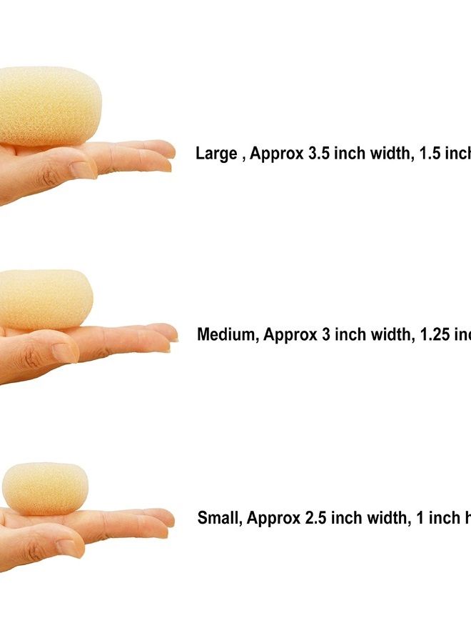 BEAUTÉ GALLERIA Beaute Galleria 3 Pieces Hair Donut Bun Maker Ring Style Mesh Chignon Ballet Sock Bun (Large, Medium, Small) (Beige/Blonde) - Image 1