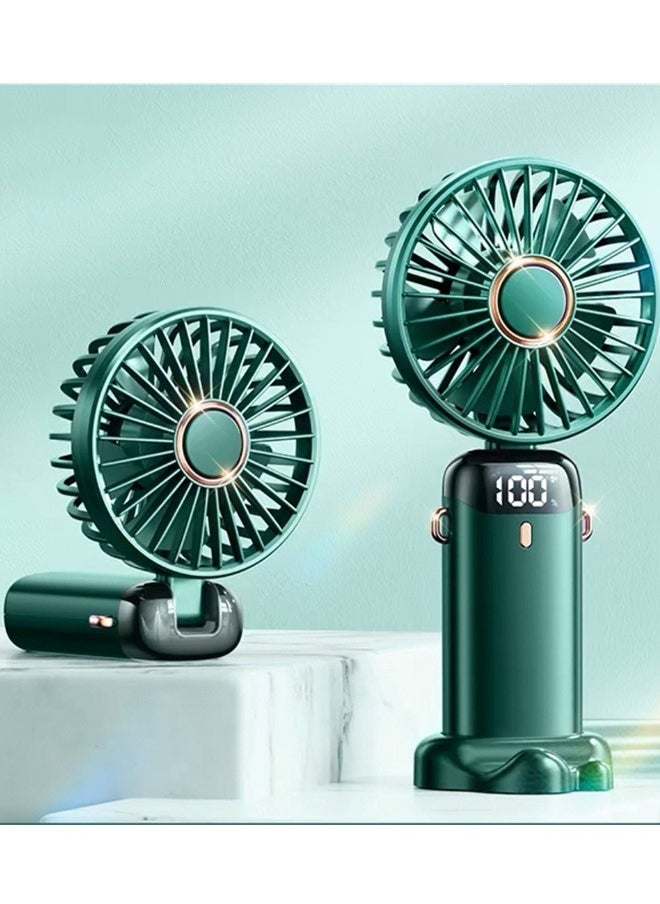 Generic Portable hand Fan, Quiet mini Fan, 2400 mAh USB Battery Rechargeable Fan, Battery Operated Table Fan with 5 Speeds for Home , Travel, Commute, Makeup, Office  - Image 3