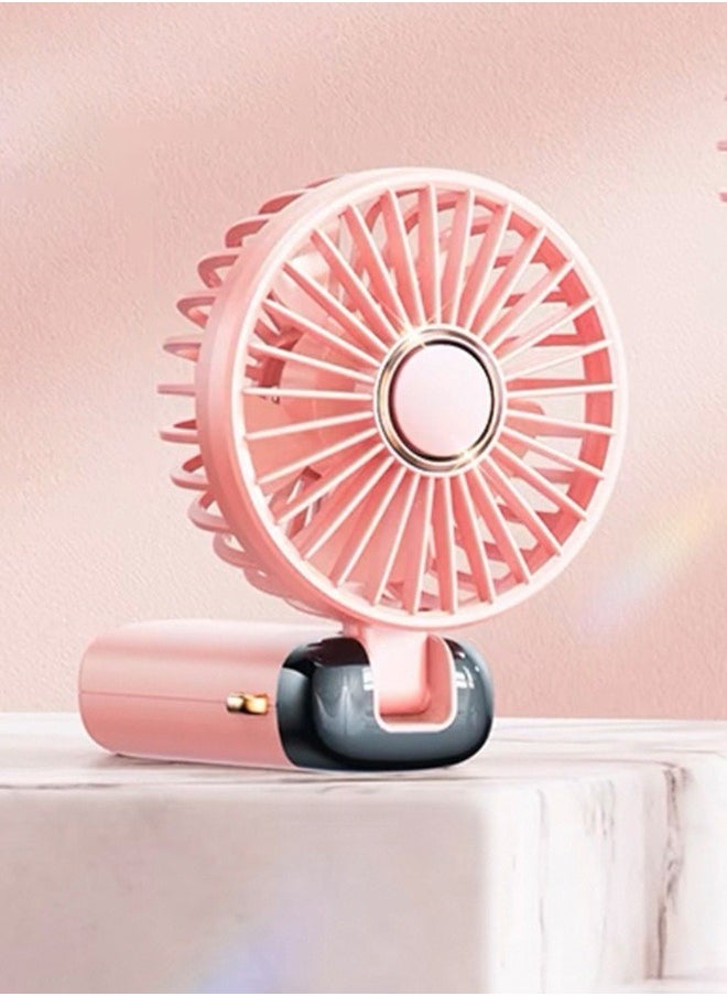 Generic Portable hand Fan, Quiet mini Fan, 2400 mAh USB Battery Rechargeable Fan, Battery Operated Table Fan with 5 Speeds for Home , Travel, Commute, Makeup, Office  - Image 4