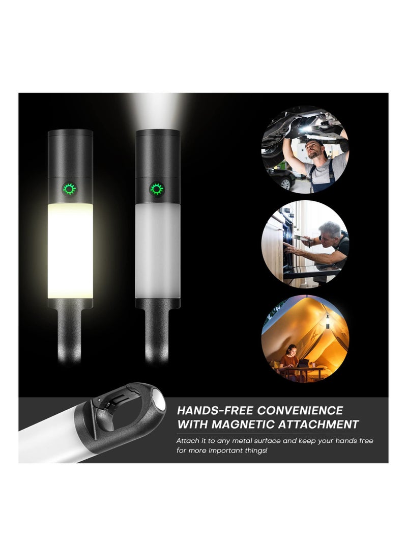 Zikra LED Flashlight, 1000 High Lumens Flashlights with USB Rechargeable Battery, 8 Modes Zoomable Flash Light with Sidelight and Magnetic, Waterproof Portable Flashlight Camping Accessories - Image 2