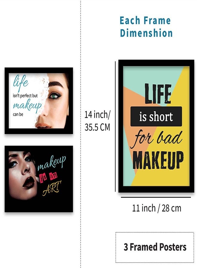 VASL™ Studio Women Salon Theme Combo - Makeup Art Framed Wall Posters/Paintings with Frame for Parlour (11 inch x 14 inch, Framed) Set of 6 multicolor - Image 3