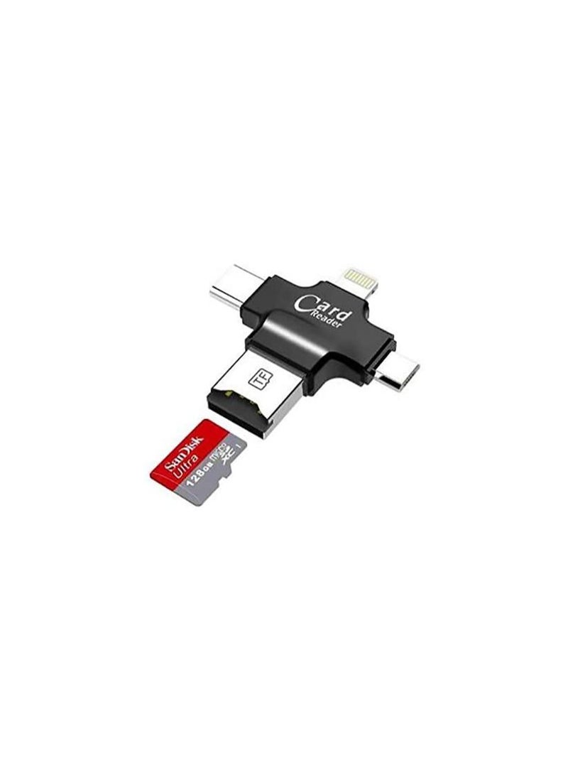 iPhone Multiple USB Card Reader, 4 in 1 Micro SD Card Reader with Type C USB  - Image 3