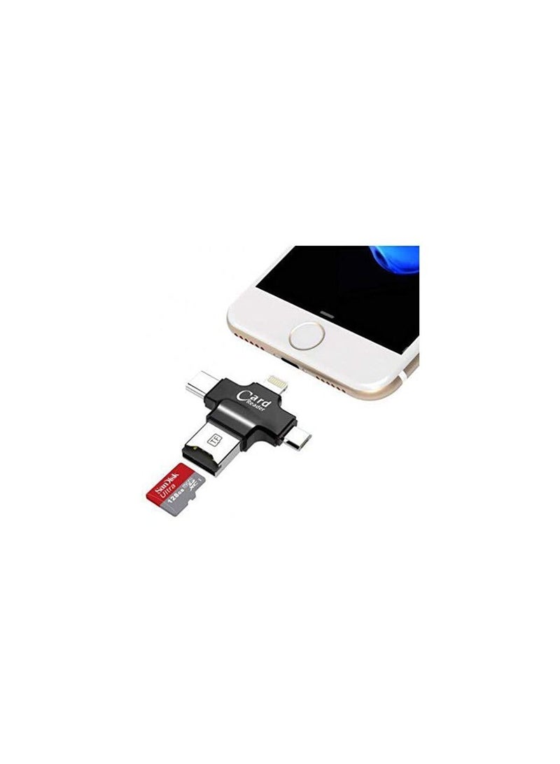 iPhone Multiple USB Card Reader, 4 in 1 Micro SD Card Reader with Type C USB  - Image 2