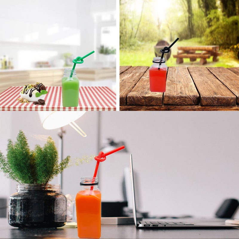 Myyzmy 3 Pcs 8 Ounce Plastic Juice Bottles  Reusable Bulk Beverage Containers For Juice  Milk And Other Beverages  White Lid - Image 5