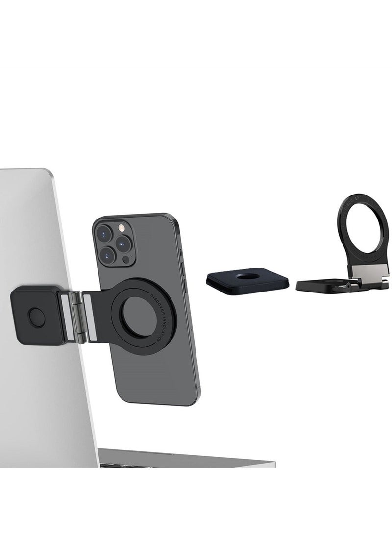 Y&D Detachable Phone Mount, for Magsafe Mount Wall/Car/Monitor/Laptop, Magnetic Holder iPhone 14 13 12 Pro/Pro Max, with 2 Base, Black - Image 1