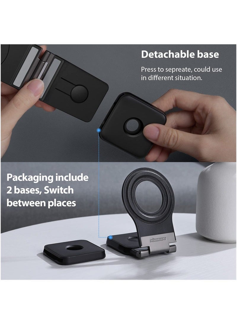 Y&D Detachable Phone Mount, for Magsafe Mount Wall/Car/Monitor/Laptop, Magnetic Holder iPhone 14 13 12 Pro/Pro Max, with 2 Base, Black - Image 3