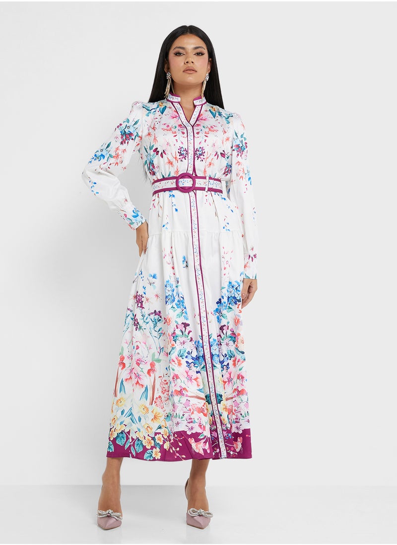 Khizana - Abstract Print Dress - Image 1