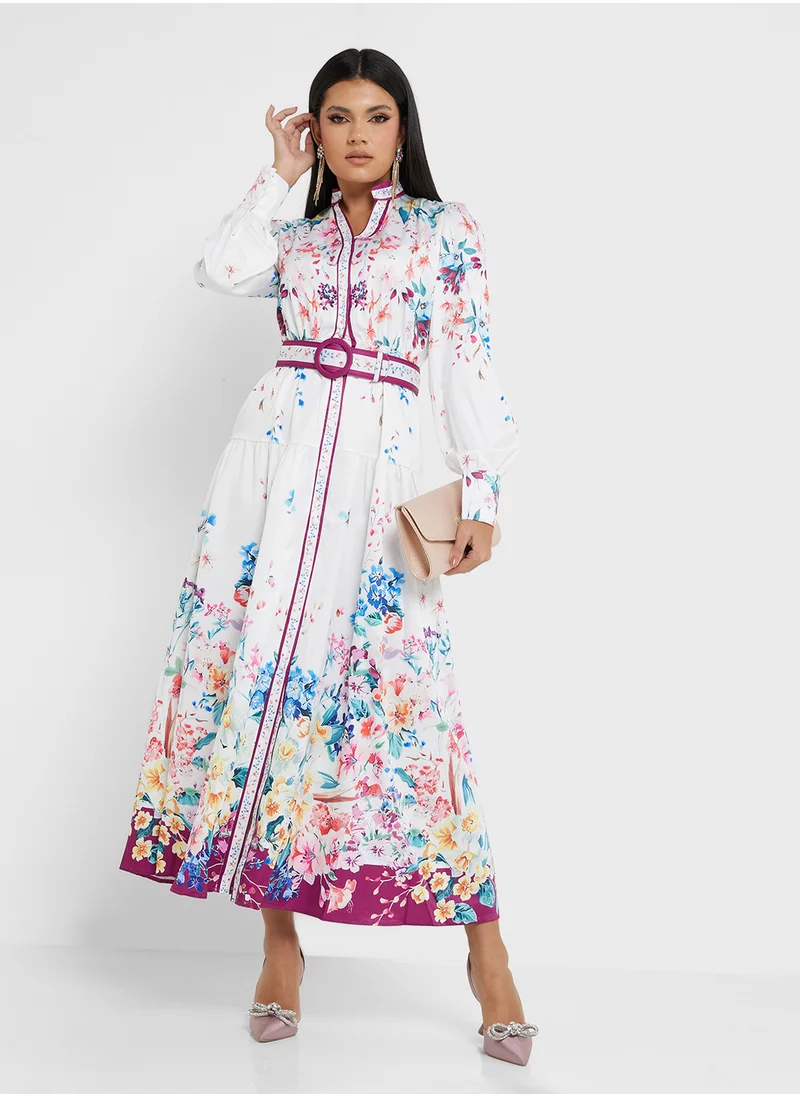 Khizana Abstract Print Dress