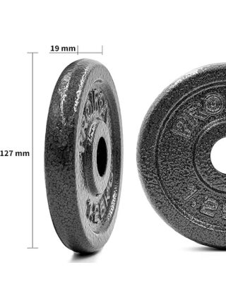 PROIRON Cast Iron Weight Plates Set for 1" Dumbbell Handle Bar 4 x 1.25KG - view 2