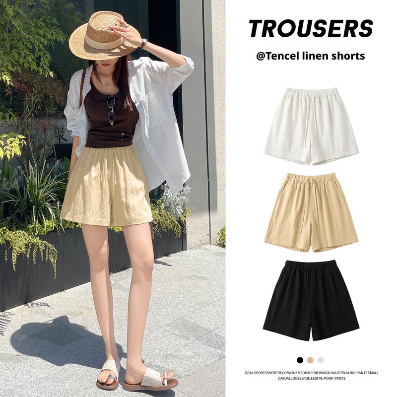 Women's Casual Linen Blend Shorts - Image 1