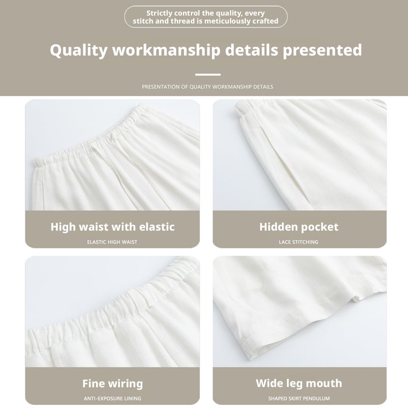 Women's Casual Linen Blend Shorts - Image 5