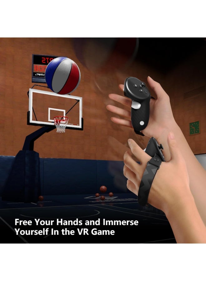 AMVR أغطية قبضة وحدة التحكم المحدثة Meta Quest 3 متوافقة مع Meta/Oculus Quest 3S/ملحقات Quest 3، مع غطاء فتح البطارية وحماية حزام الأصابع - Image 5