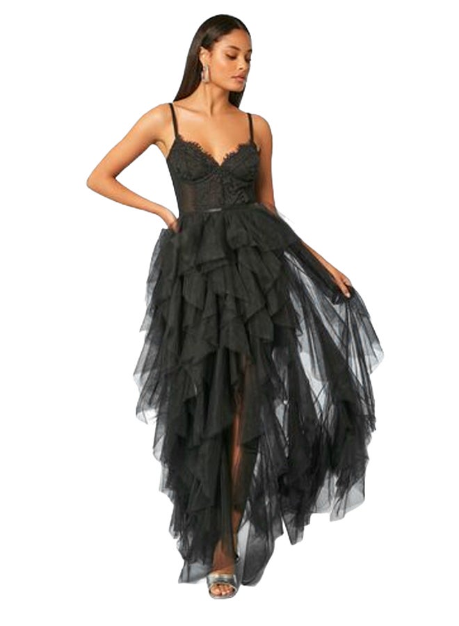 FOREVER 21 طقم فستان قصير من الدانتيل وتنورة ماكسي من التول - Image 1