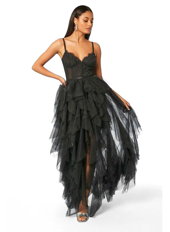 FOREVER 21 طقم فستان قصير من الدانتيل وتنورة ماكسي من التول - Image 2