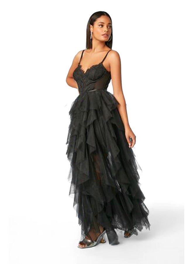 FOREVER 21 طقم فستان قصير من الدانتيل وتنورة ماكسي من التول - Image 3