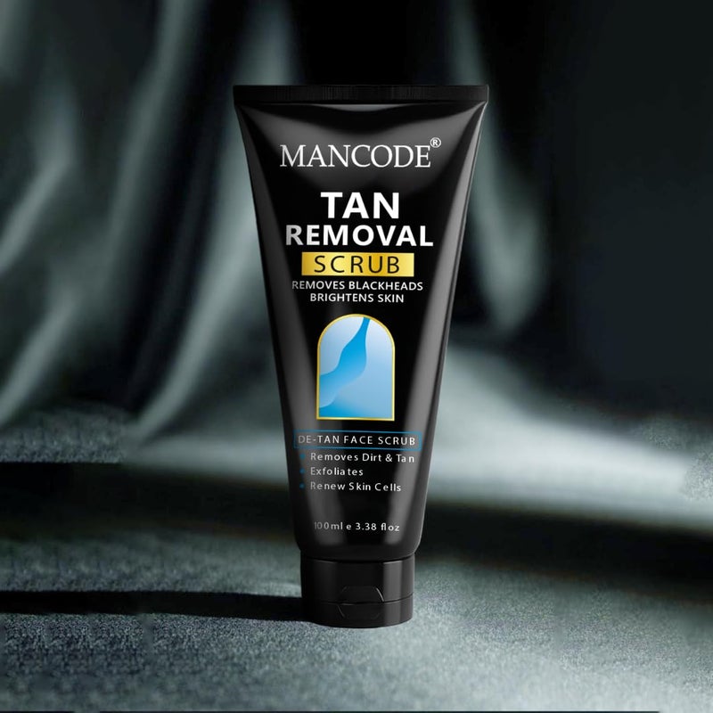 MAN CODE MANCODE DeTan Scrub Tan Removes Blackheads Brightens Skin DeTan Face Scrub Exfoliates Renews Skin Cells 100ml  - Image 3