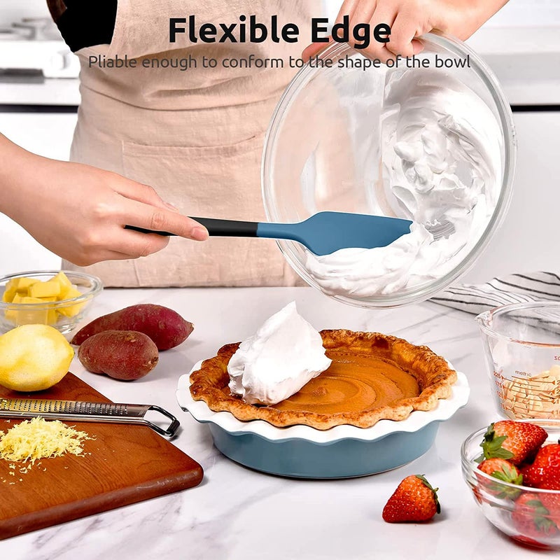 P Plus Fire Silicone Spatula Heat Resistant Spatulas Set NonStick Baking Silicone Spatula Kitchen Spatula Set Spatula for Cooking Serving Kitchen Utensils for Cooking Set of 4 Blue - Image 4