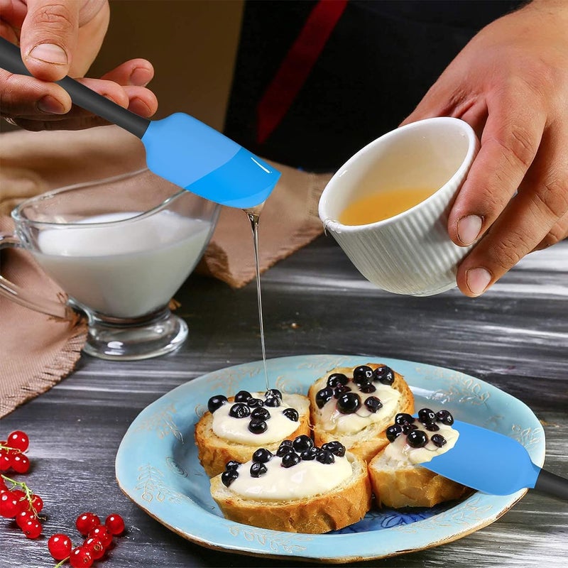 P Plus Fire Silicone Spatula Heat Resistant Spatulas Set NonStick Baking Silicone Spatula Kitchen Spatula Set Spatula for Cooking Serving Kitchen Utensils for Cooking Set of 4 Blue - Image 5
