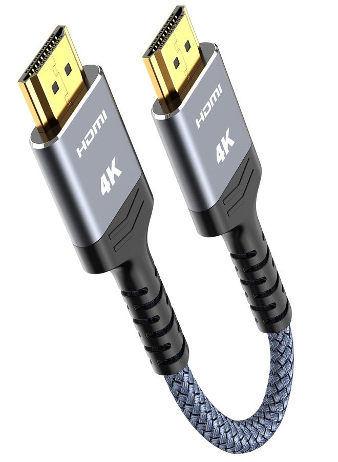 Highwings 1FT Short HDMI Cable 18Gbps, 2.0 4K@60Hz Braided Cord - Supports HDR, 2160p, 1080p, 3D, HDCP 2.2, ARC - Compatible With Ethernet, PS4/3, Monitor, Projector - Image 1