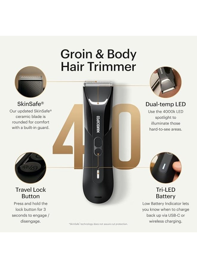 Manscaped Refining The Gentleman Lawn Mower® 4.0 PRO - Groin and Body Hair Trimmer, SkinSafe™ Trimmer Blade, Waterproof, USB-C and Wireless Charging Compatible, Men's Travel Lock Ball Shaver - Image 3