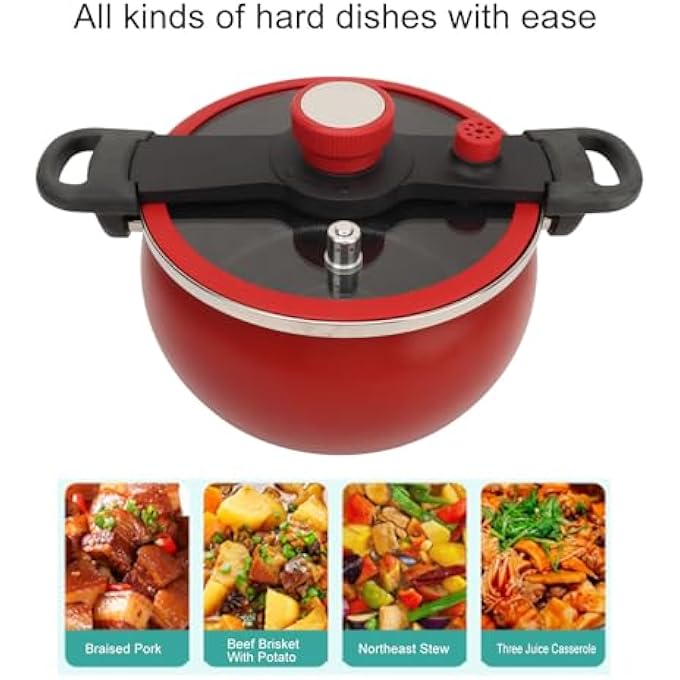 BusoTh Iron Pressure Cooker Efficient And Fast Cooking Multifunctional Visual Lid Pressure Canner 7L Capacity Non Stick Cookware For Induction Gas Stove Electric Stove Ceramic Stove - Image 4