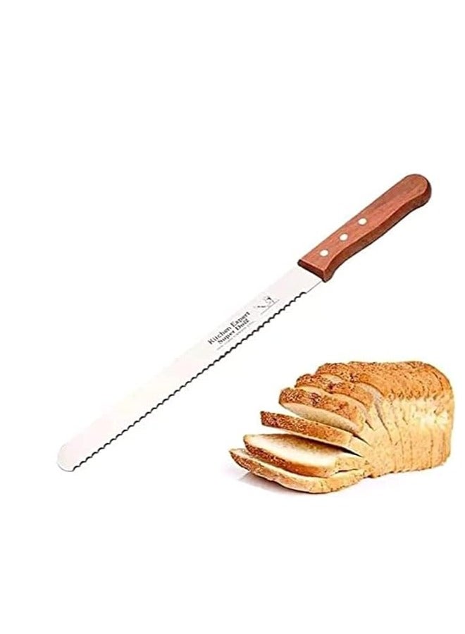 Serrated Knife Cutting Bread And Slicing Layers Of Cakes - Image 1
