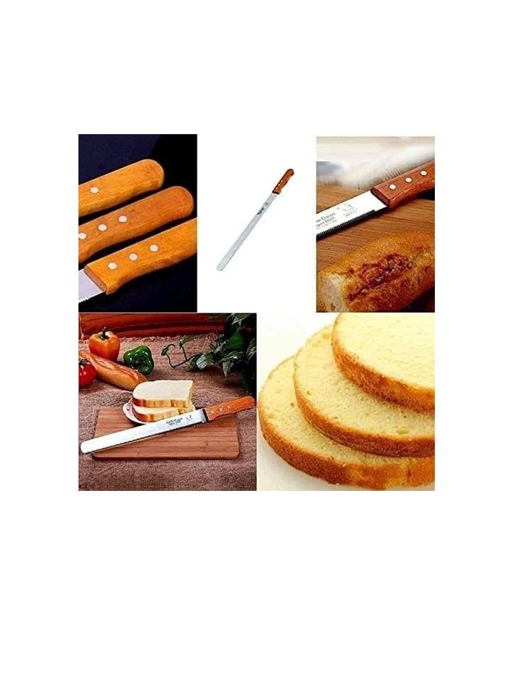 Serrated Knife Cutting Bread And Slicing Layers Of Cakes - Image 3