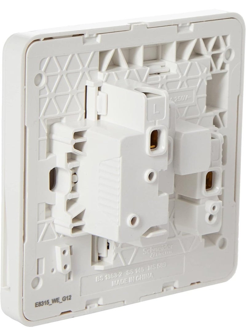 Schneider Electric E8315_WE_G12 Avataron 3P 13 A 250 V Switched Socket, White - Image 2