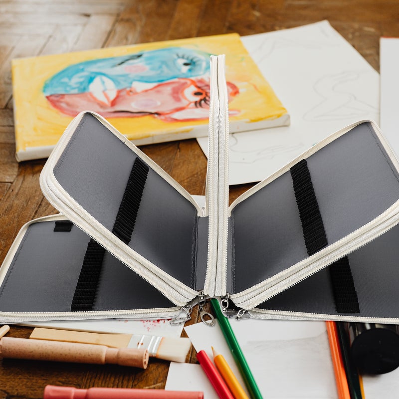 📱 حافظة أقلا نظ ة للأدوات ال كتبية ع شريط طاطي ثالية لطلبة الفن - Image 4