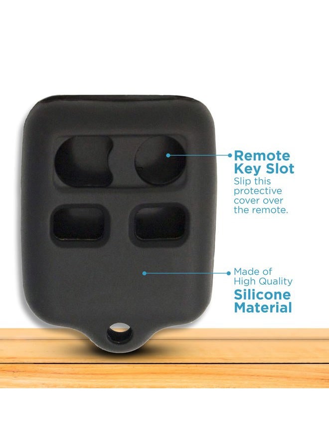 Keyless2Go New Silicone Cover Protective Case for 4 Button Remote Key Fobs FCC CWTWB1U345 CWTWB1U331 - Black - Image 4