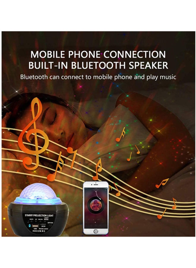 مصباح لليالي مع إضاءة LED بتصميم نجوم وجهاز تحكم عن بعد باللون الأسود والأزرق مقاس 17x17x13.5 سم - Image 4