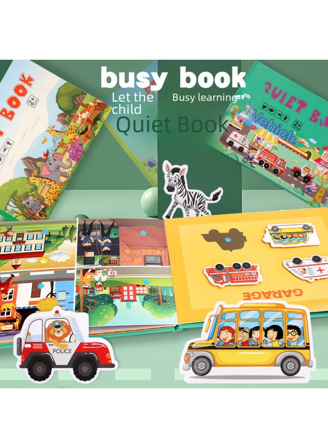 Children's Early Education Enlightenment Quiet Paste Book Common Sense Cognition Repeated Literacy Puzzle Montessori Baby Sticker Book Toy-Color:【Package 2】 Animal Cognition - Image 2