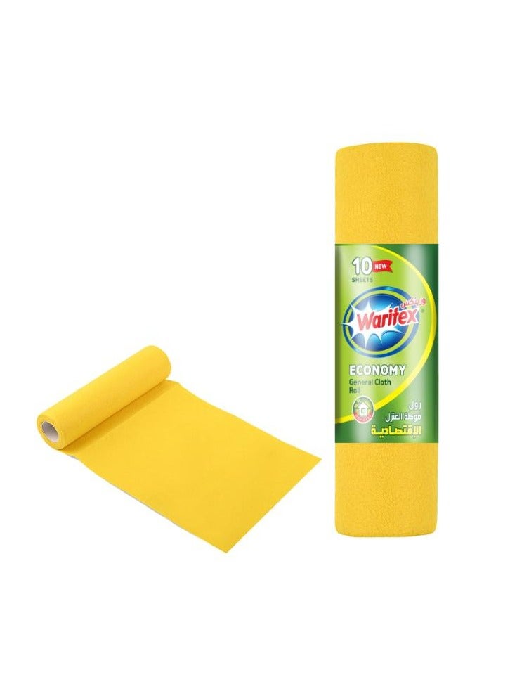 Waritex Yellow Household Towel Roll 10 Sheets  - Image 1