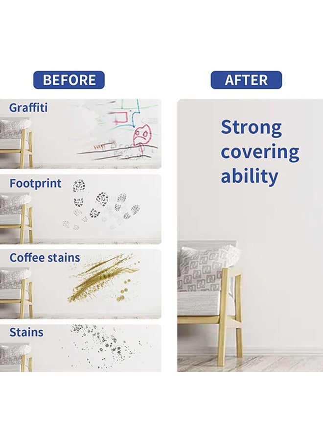 XIGUANJIA 100g Mini Wall Repair Paint Wall Mending Agent Wall Spackle with Roll Brush Wall Surface Hole Fill Quick and Easy Solution - Image 5