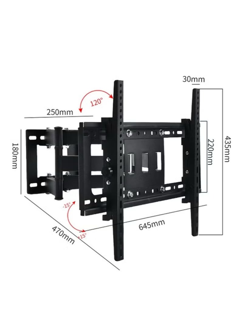 FeleX حامل تلفاز حائط متحرك بالكامل لشاشات 32-85 بوصة - دوران، ميل، وتمديد أسود - Image 2