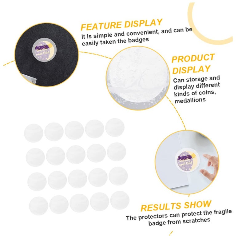 20pcs Round Badge Protector Covers for Display Storage Souvenir Parties - Image 5