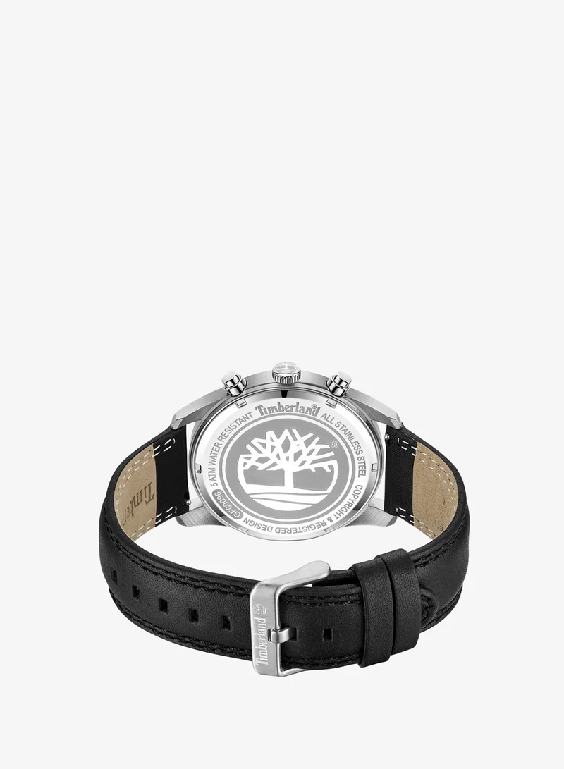 Timberland Black Northbridge Men's Watch 45mm Analog Red Dial Black Leather Strap for Men | Best Price UAE
