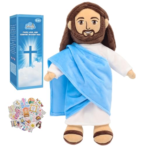 Yelakey Jesus Plush Doll 13 Jesus Plushies with Stickers Christian Faith Plushie FaithBased Gift for Kids Sunday School Church Religious Easter Christmas - Image 1