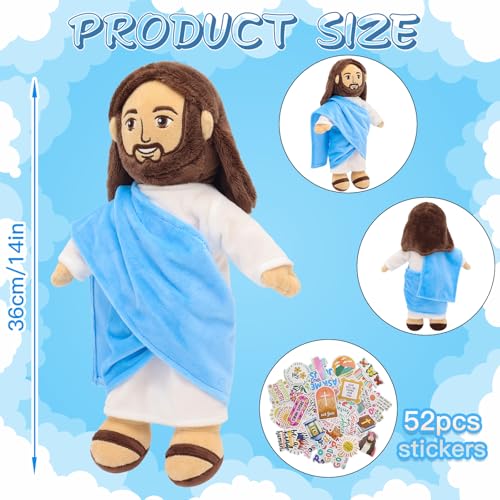 Yelakey Jesus Plush Doll 13 Jesus Plushies with Stickers Christian Faith Plushie FaithBased Gift for Kids Sunday School Church Religious Easter Christmas - Image 5