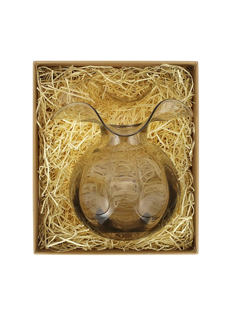 Vietri Vietri Hibiscus Glass Gray Bud Vase  5.5"" H  12 oz Glass Flower Vase  Living Room Decor Glass Vase  - Image 3