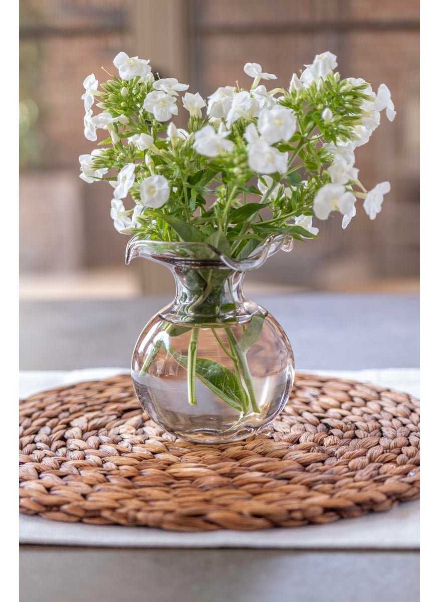 Vietri Vietri Hibiscus Glass Gray Bud Vase  5.5"" H  12 oz Glass Flower Vase  Living Room Decor Glass Vase  - Image 5