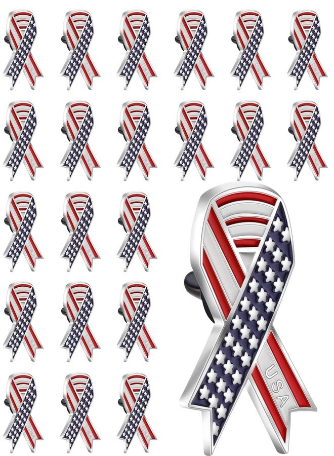 DISCAO 25/50/100/200 pieces American Flag Pins USA Patriotic Ribbon Independence Day United States Badge Brooch pin for women men Clothes backpack hat Memorial Veteran Souvenir gift badge bulk (100) - Image 1