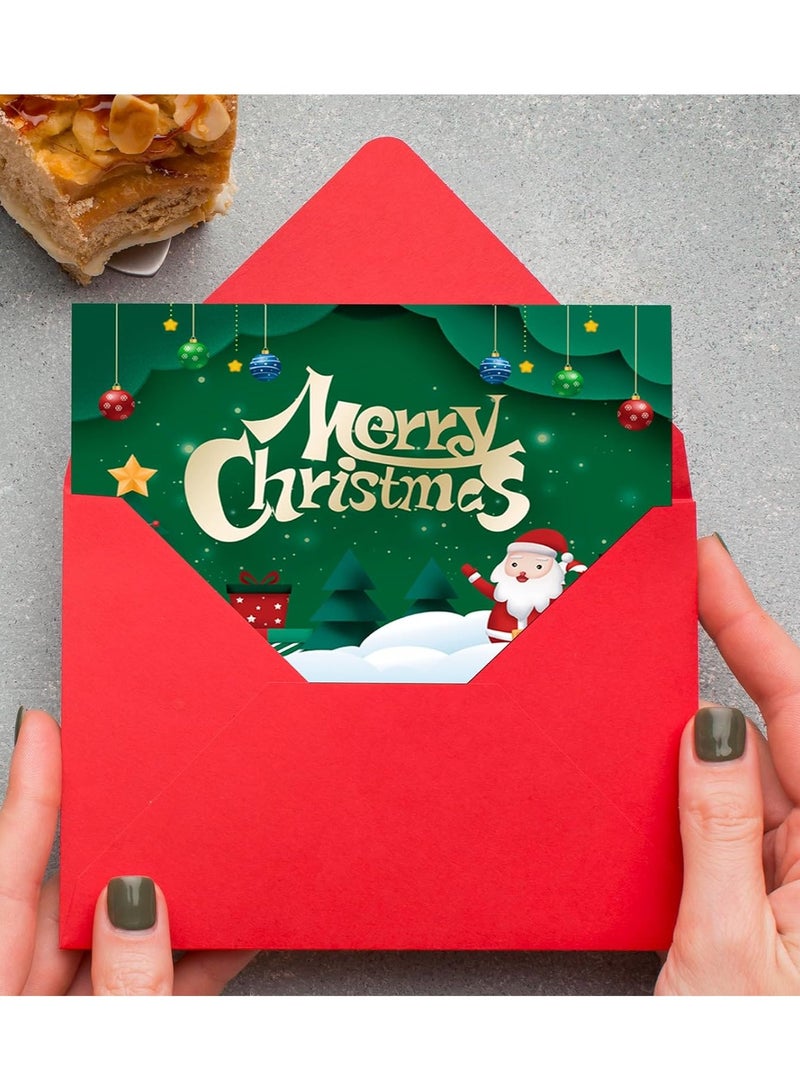 VUCATIN Christmas Cards Christmas Cards with Envelopes Stocking Stuffers for Adults 6 Assorted Designs Holiday Greeting Cards Christmas Party Favors 24Pcs 6x4 inch Gift Cards Christmas Cards For Family Kids Friends - Image 4